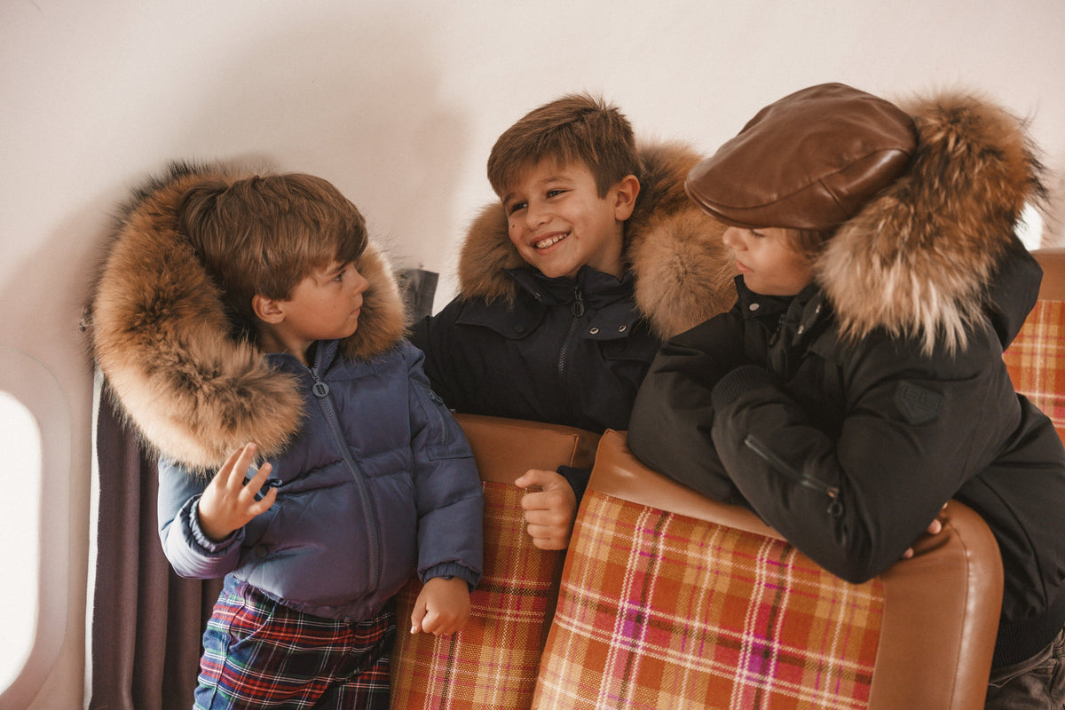 The Northbound Boys' Bomber with Shoulder Flaps - Navy Coat IBIS Outerwear 
