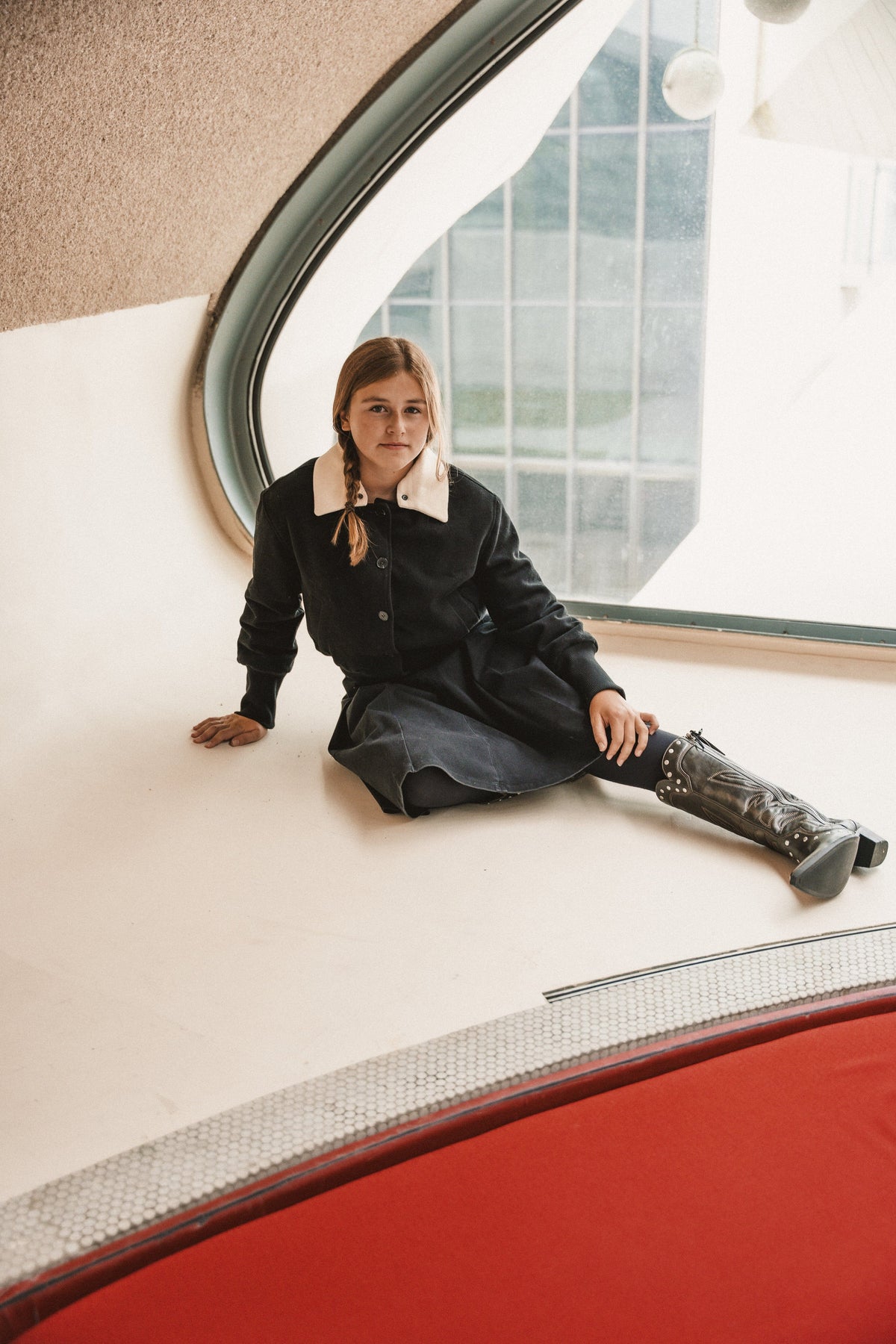 The Return Teen Dress Jacket with Contrast Collar - Black Jacket IBIS Outerwear 