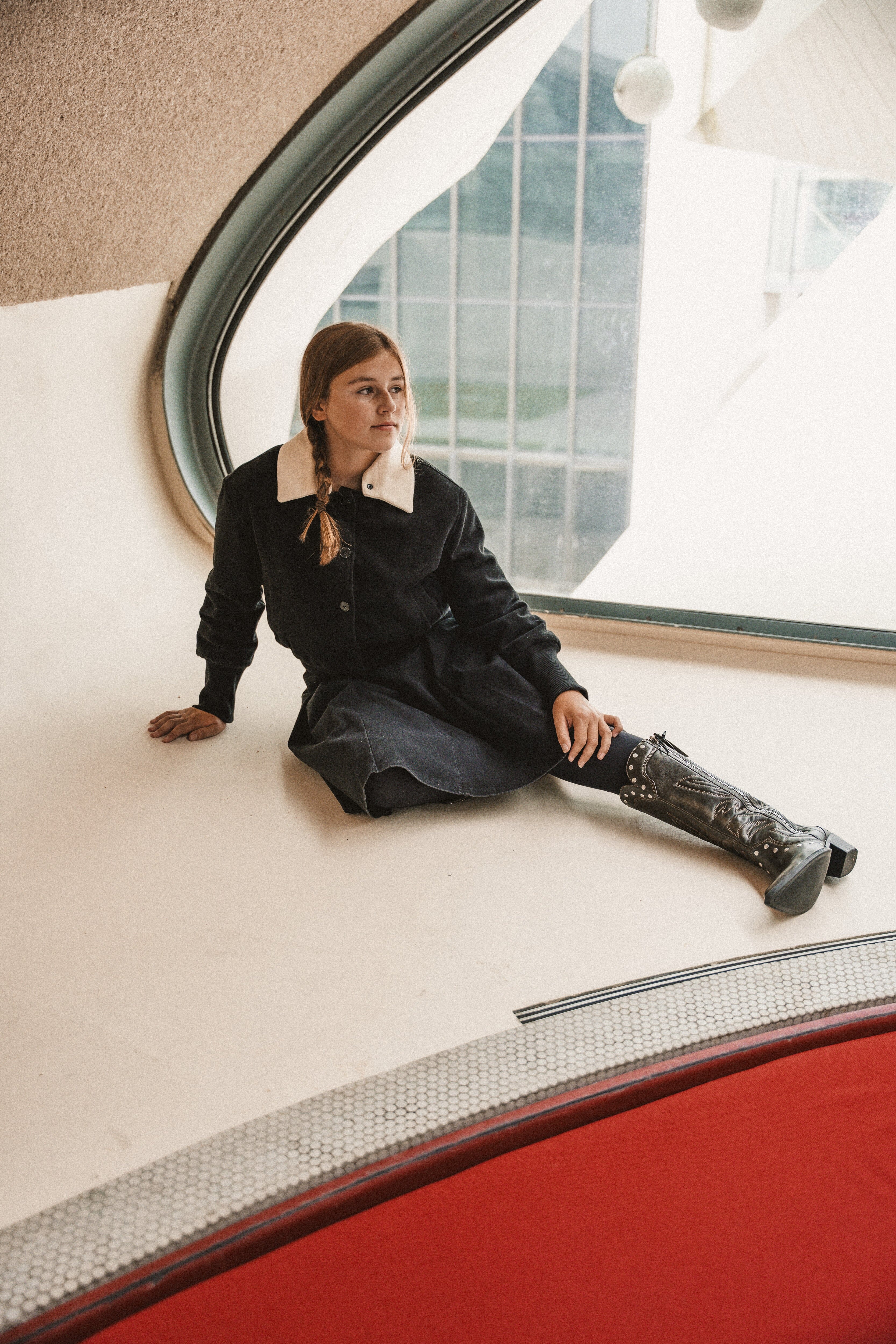 The Return Teen Dress Jacket with Contrast Collar - Black Jacket IBIS Outerwear 