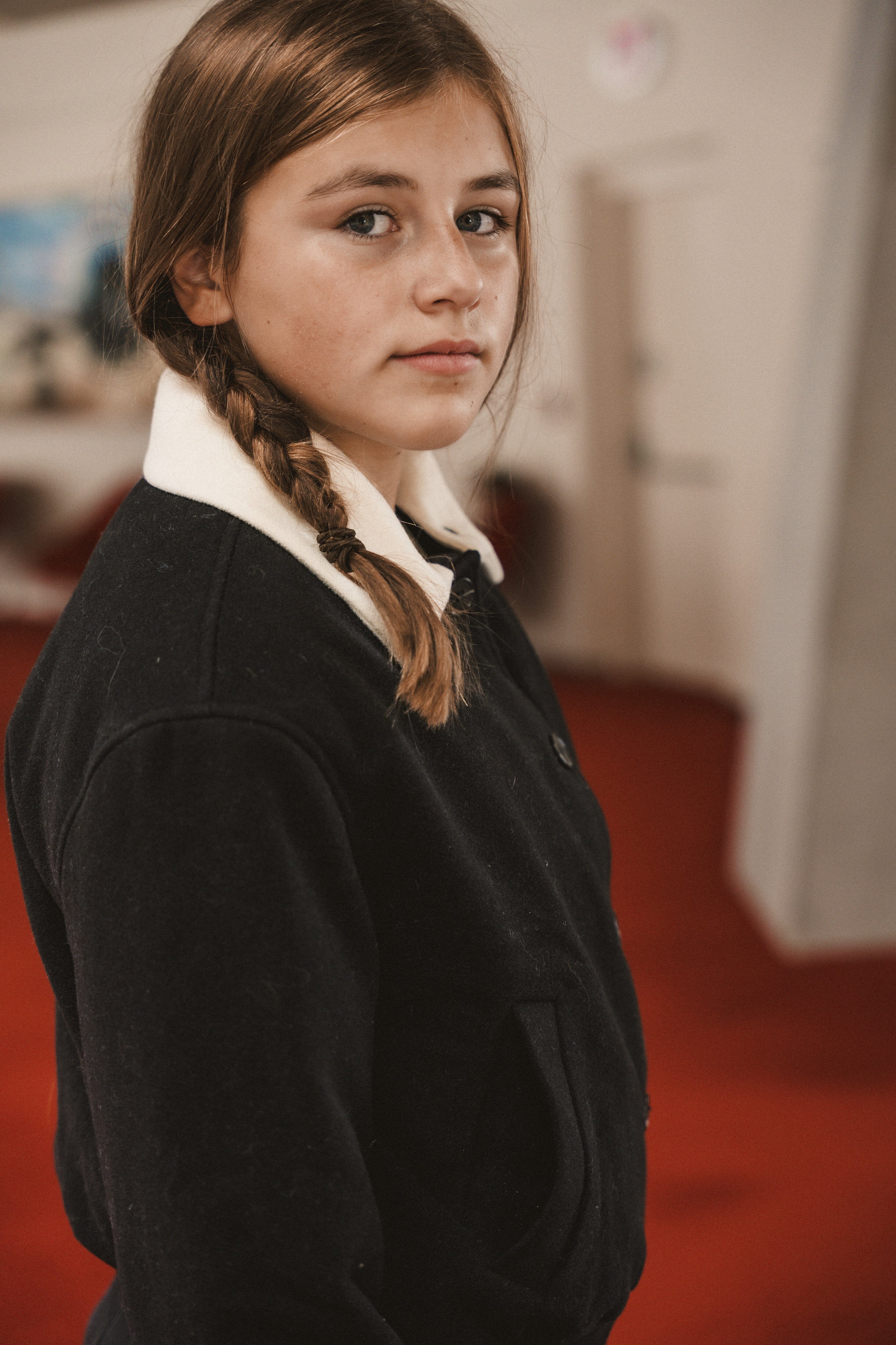 The Return Teen Dress Jacket with Contrast Collar - Black Jacket IBIS Outerwear 