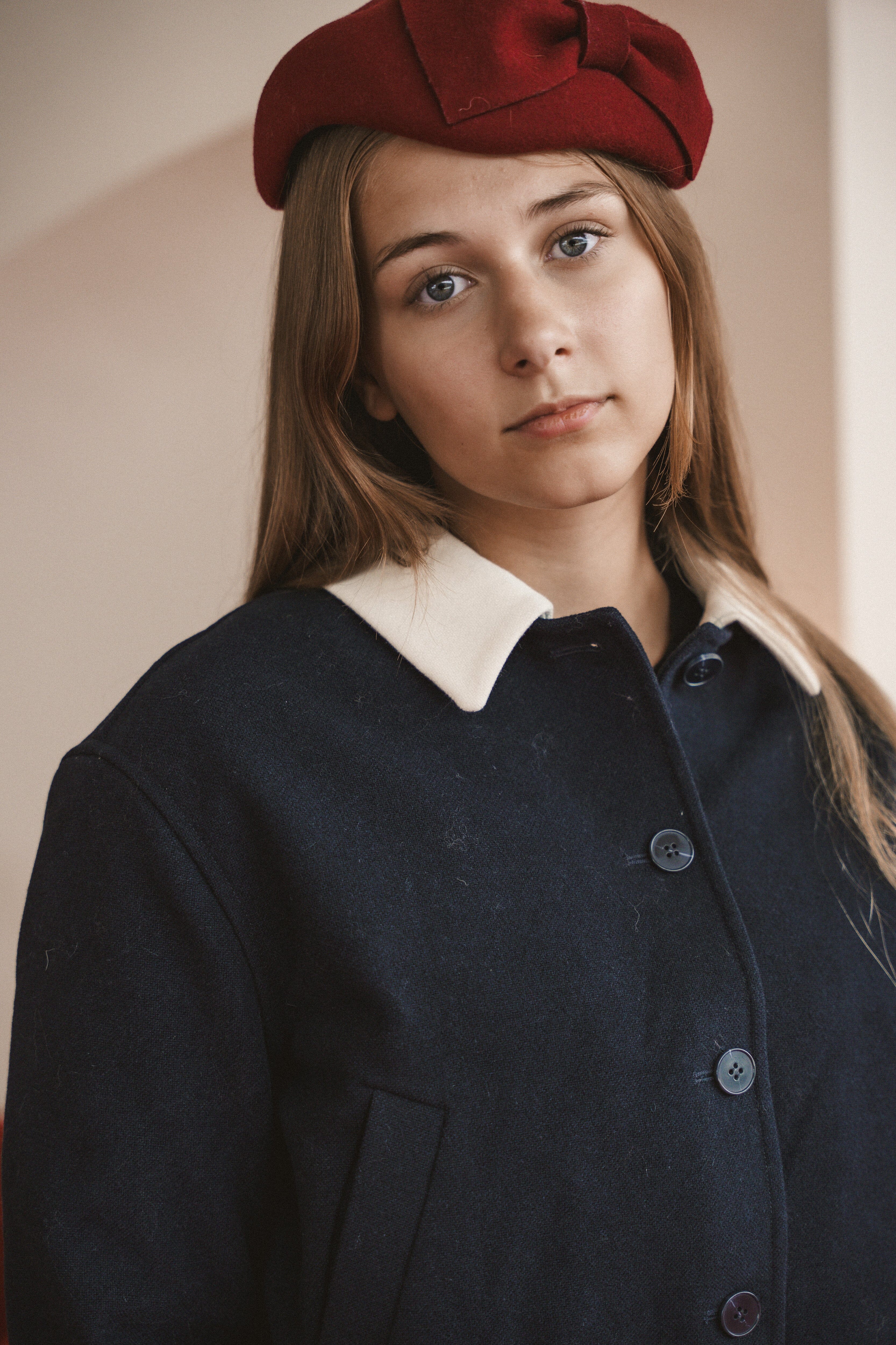 The Return Teen Dress Jacket with Contrast Collar - Navy Jacket IBIS Outerwear 
