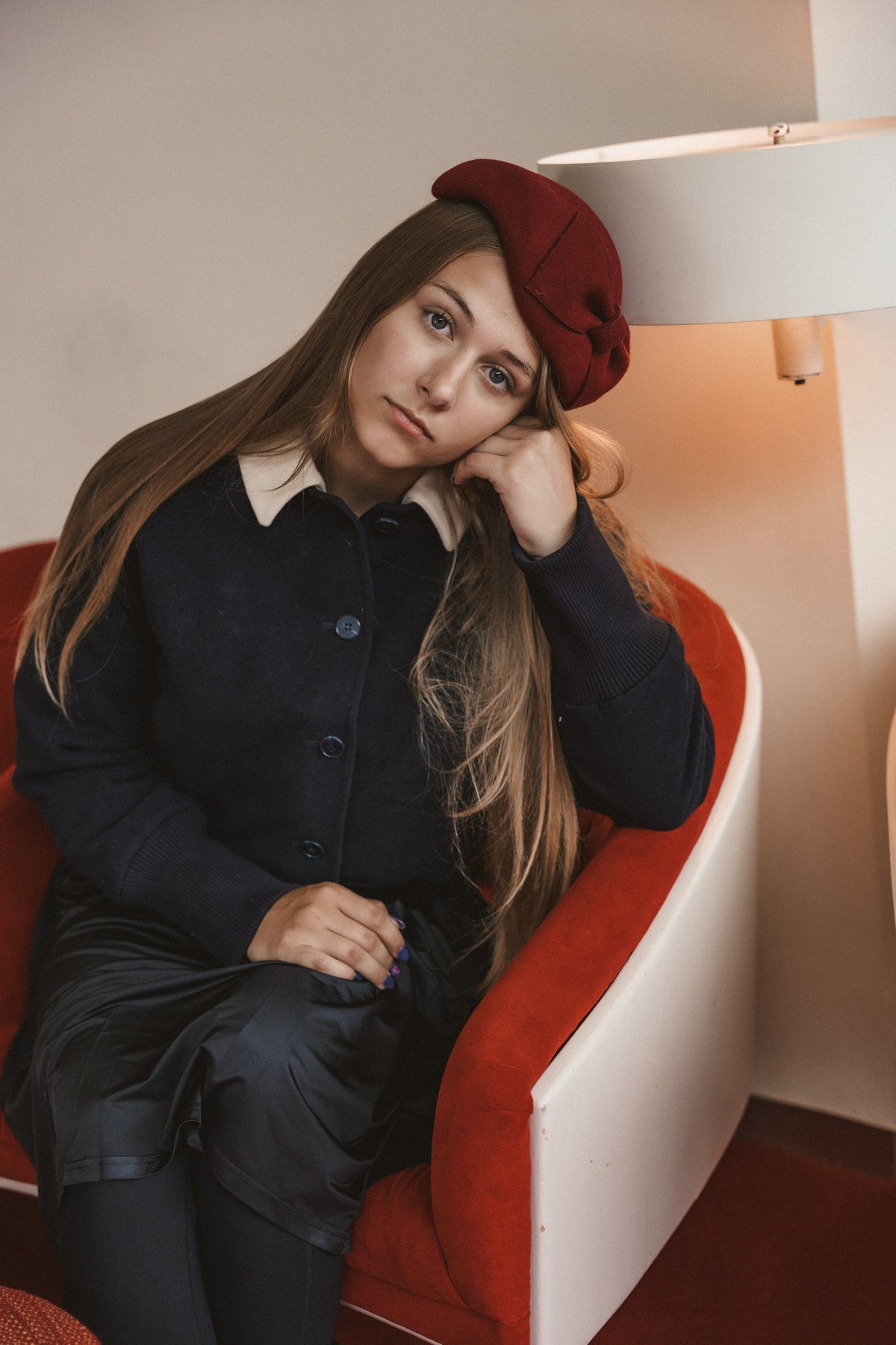 The Return Teen Dress Jacket with Contrast Collar - Navy Jacket IBIS Outerwear 