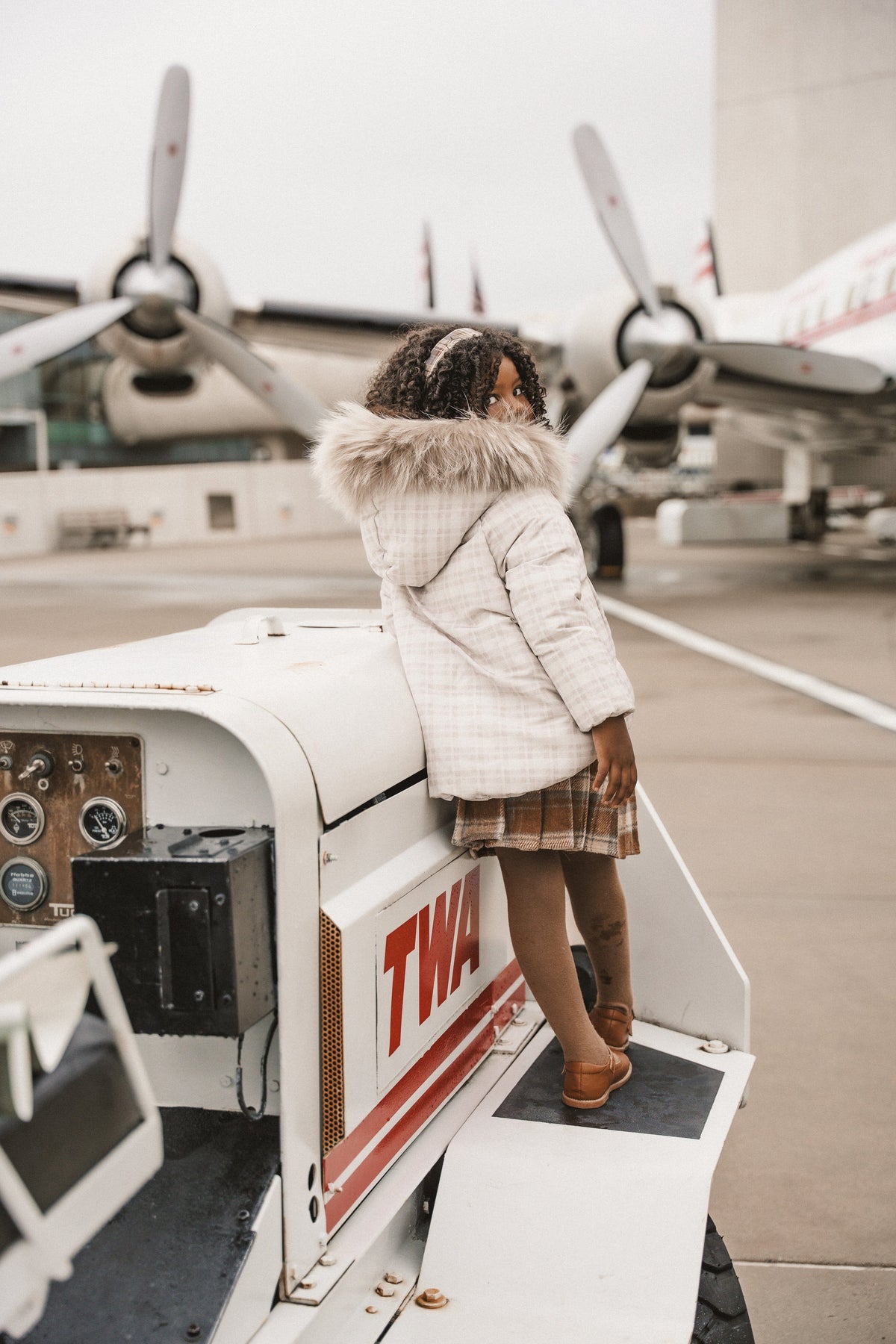The Stride Toddler Coat - Taupe Plaid Coat IBIS Outerwear 