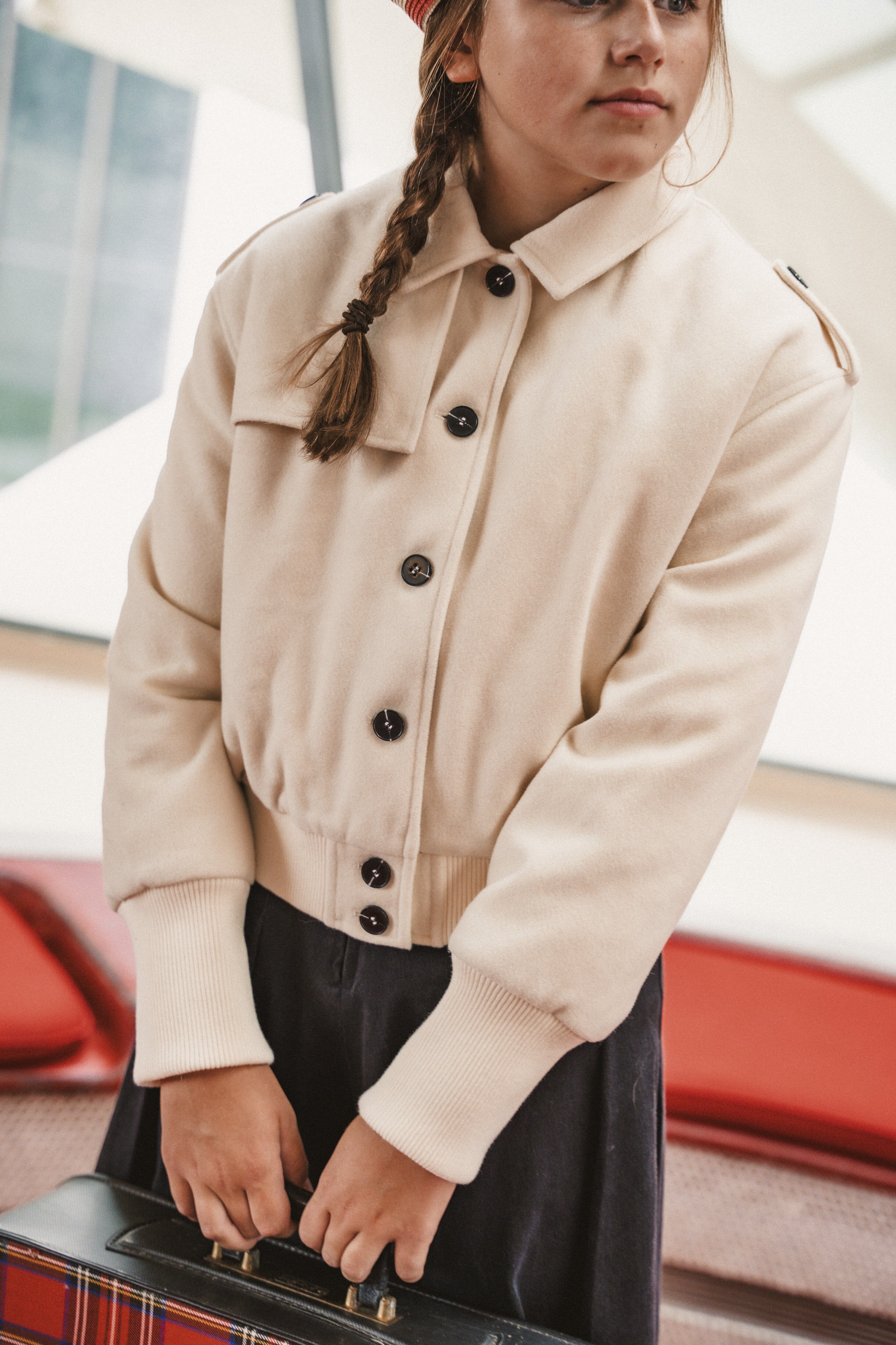 The Voyage Teen Dress Jacket with Flaps - Cream Jacket IBIS Outerwear 
