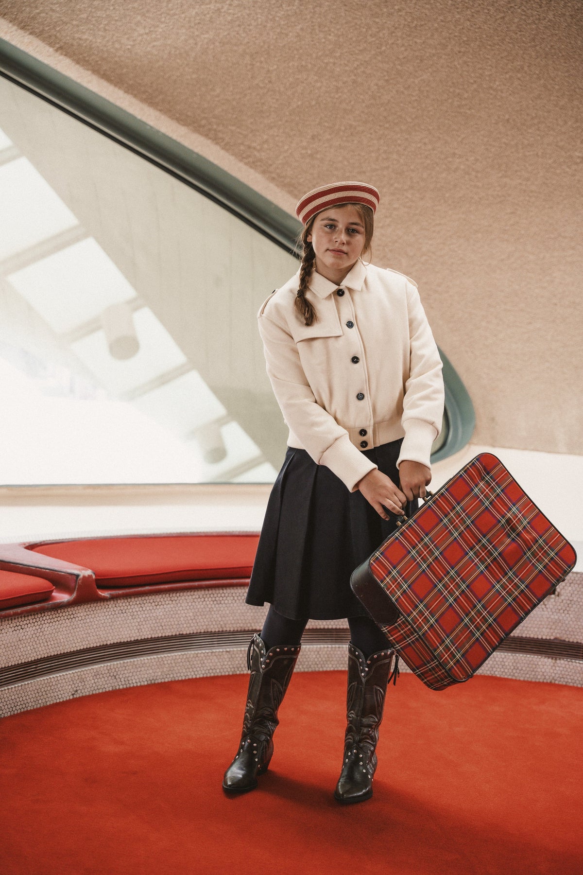 The Voyage Teen Dress Jacket with Flaps - Cream Jacket IBIS Outerwear 