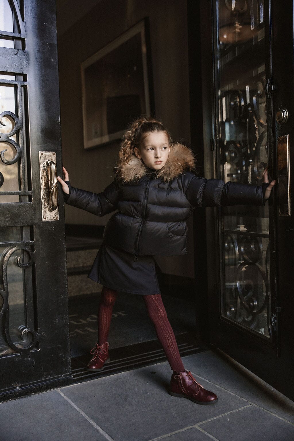 The Waypoint Girls Peplum Coat - Black Coat IBIS Outerwear 