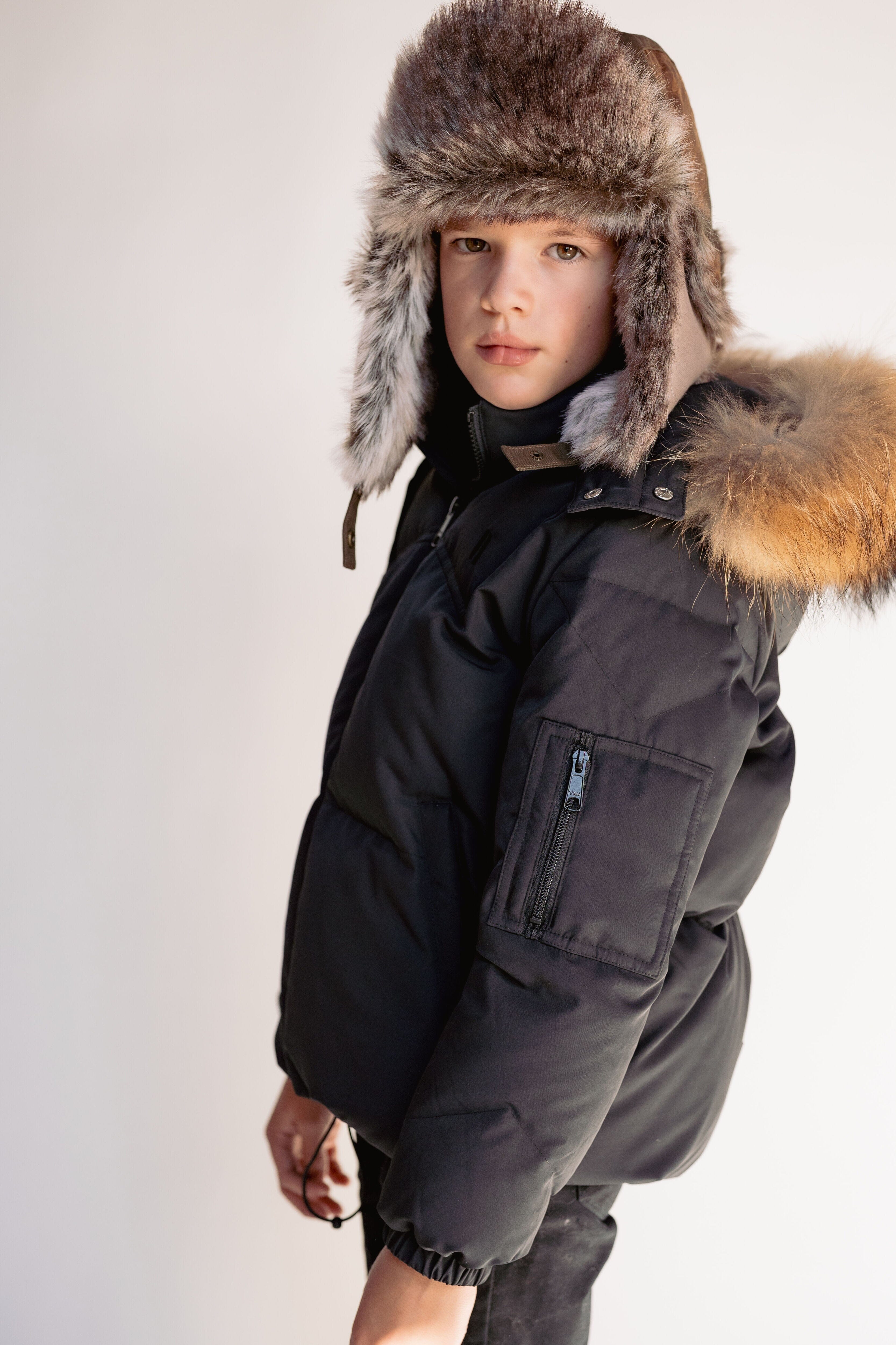 Uptown Boy's Down Coat - Jet Black Coat IBIS Outerwear 