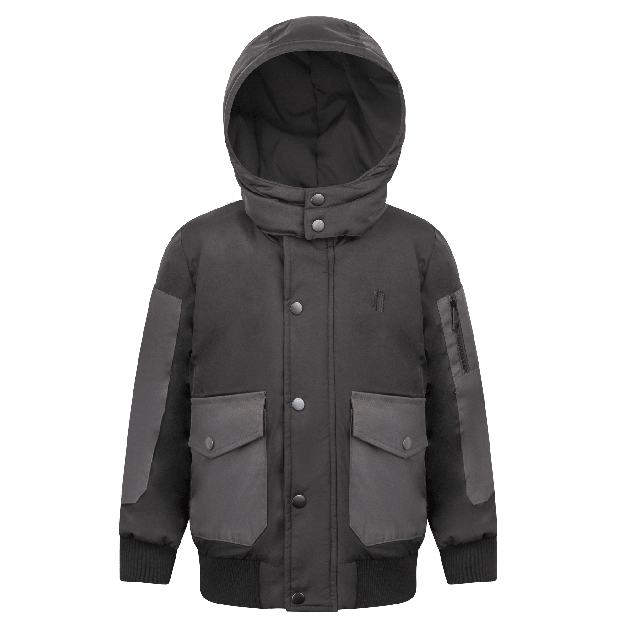 Urbanite Boy's Down Coat - Black with Olive Green Details Coat IBIS Outerwear 